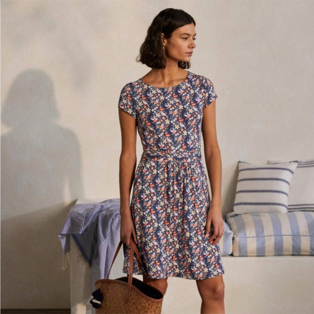 Boden Bird Amelie Jersey Dress Size  8R